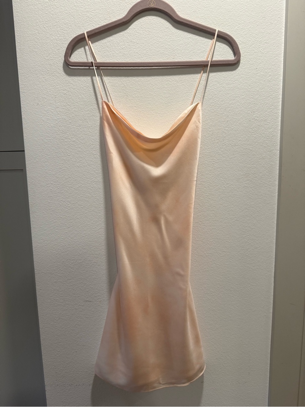 Abercrombie Satin Cowl Neck Watercolor Slip Midi Dress XS